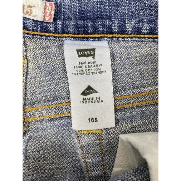 Levis 515 Bootcut Jeans Womens Size 16S Light Wash Denim Distress High Rise - Picture 3 of 12